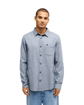 The Quiksilver Mens Motherfly Heather Shirt in Dark Navy Heather