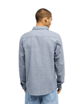 The Quiksilver Mens Motherfly Heather Shirt in Dark Navy Heather