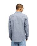 The Quiksilver Mens Motherfly Heather Shirt in Dark Navy Heather