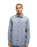 The Quiksilver Mens Motherfly Heather Shirt in Dark Navy Heather