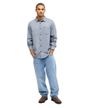 The Quiksilver Mens Motherfly Heather Shirt in Dark Navy Heather