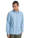 The Quiksilver Mens MW Premium Stretch Shirt in Ashley Blue