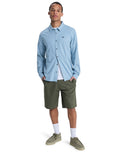 The Quiksilver Mens MW Premium Stretch Shirt in Ashley Blue
