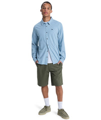 The Quiksilver Mens MW Premium Stretch Shirt in Ashley Blue