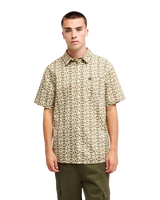 The Quiksilver Mens Apero Shirt in Bone White Small Geo 32
