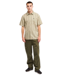 The Quiksilver Mens Apero Shirt in Bone White Small Geo 32