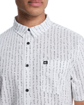 The Quiksilver Mens Apero Classic Shirt in Bone White Small Geo