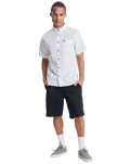 The Quiksilver Mens Apero Classic Shirt in Bone White Small Geo
