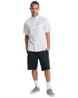 The Quiksilver Mens Apero Classic Shirt in Bone White Small Geo