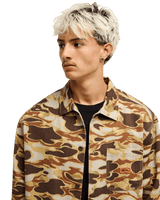 The Quiksilver Mens Castlehill Shirt in Rawhide Garage Camo