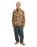 The Quiksilver Mens Castlehill Shirt in Rawhide Garage Camo