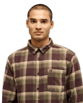 The Quiksilver Mens Motherfly Plaid Shirt in Grape Leaf