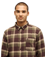 The Quiksilver Mens Motherfly Plaid Shirt in Grape Leaf