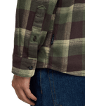 The Quiksilver Mens Motherfly Plaid Shirt in Grape Leaf