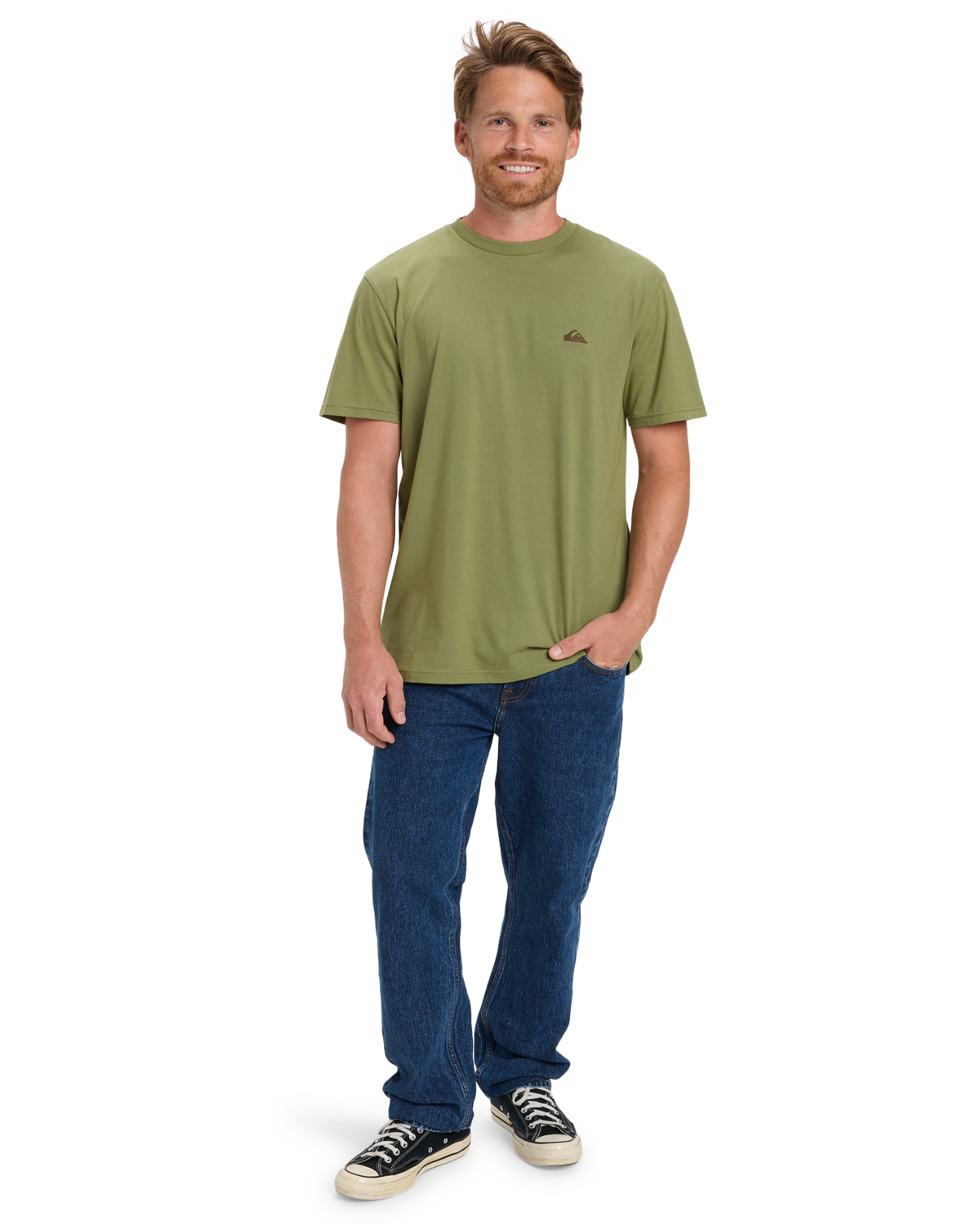 The Quiksilver Mens Basic T-Shirt in Loden Green
