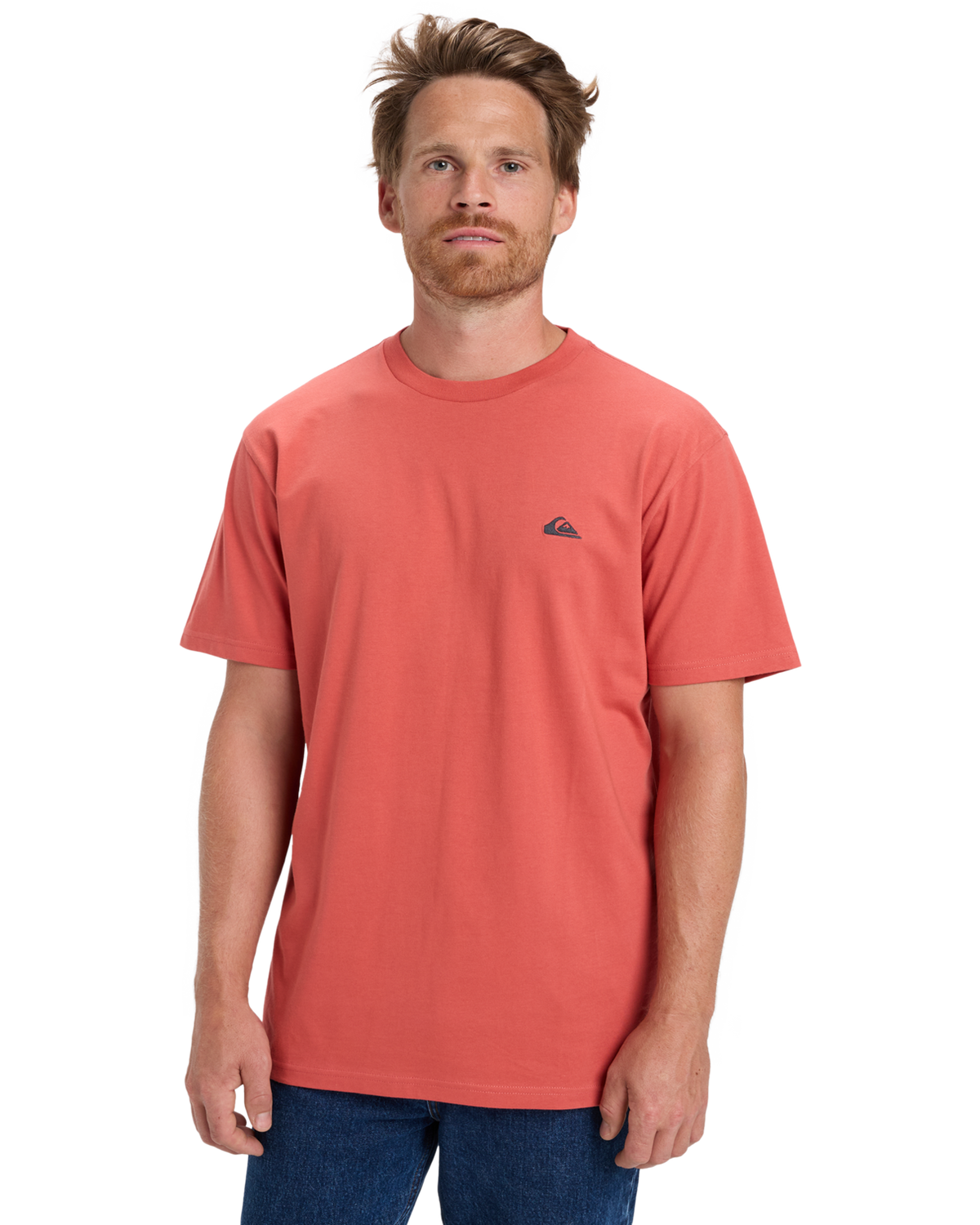 The Quiksilver Mens Basic T-Shirt in Mineral Red