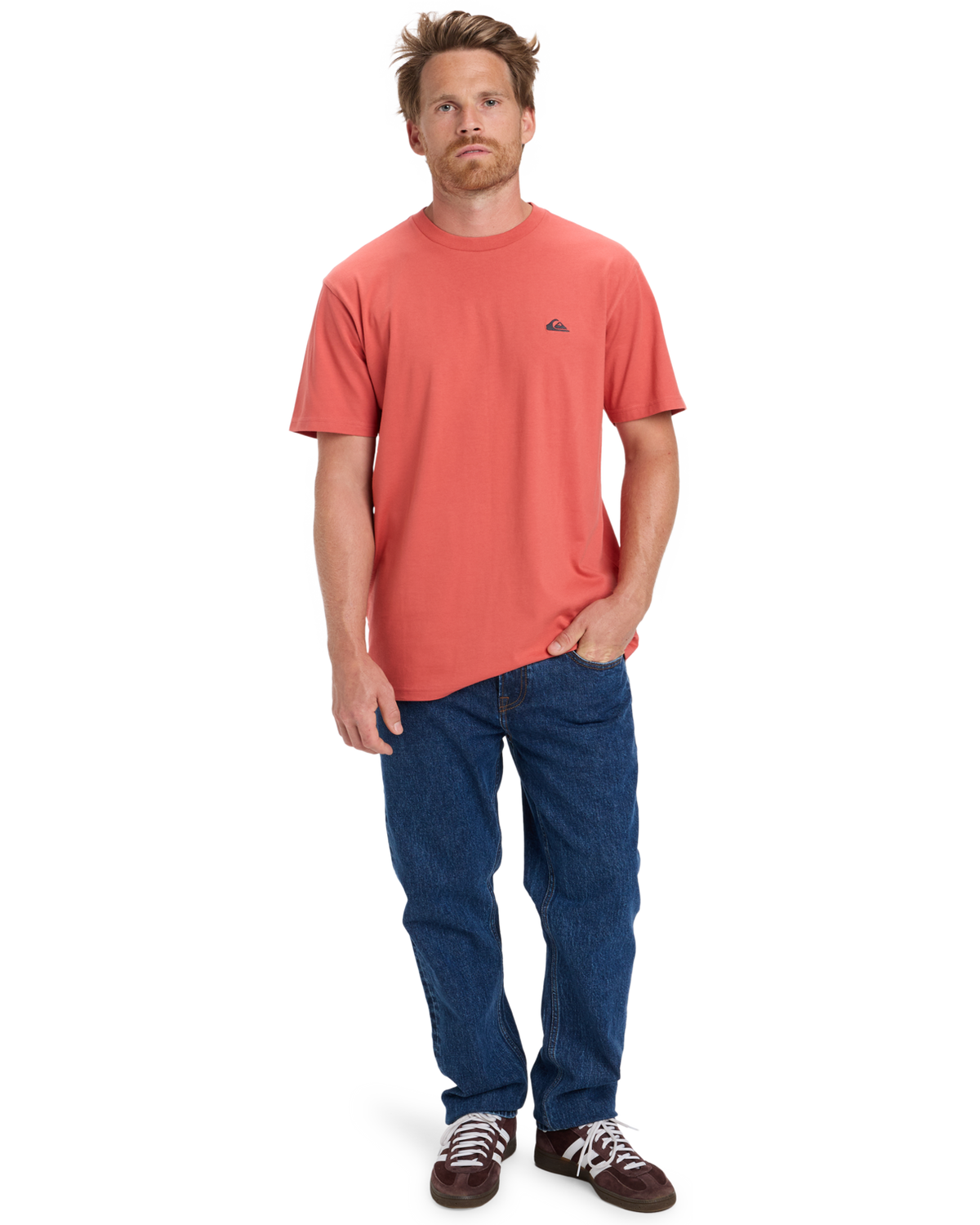The Quiksilver Mens Basic T-Shirt in Mineral Red