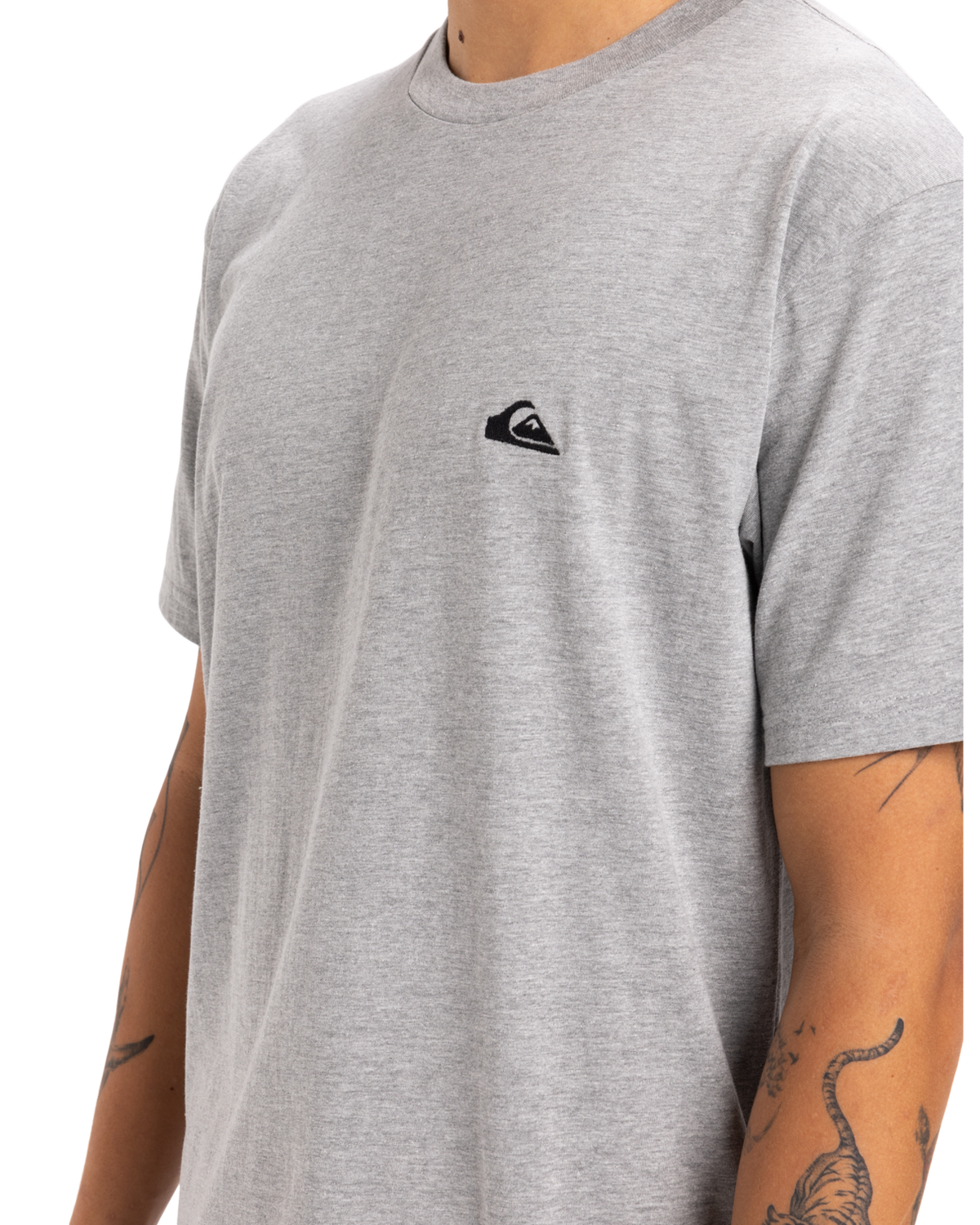 The Quiksilver Mens Basic T-Shirt in Light Grey Heather