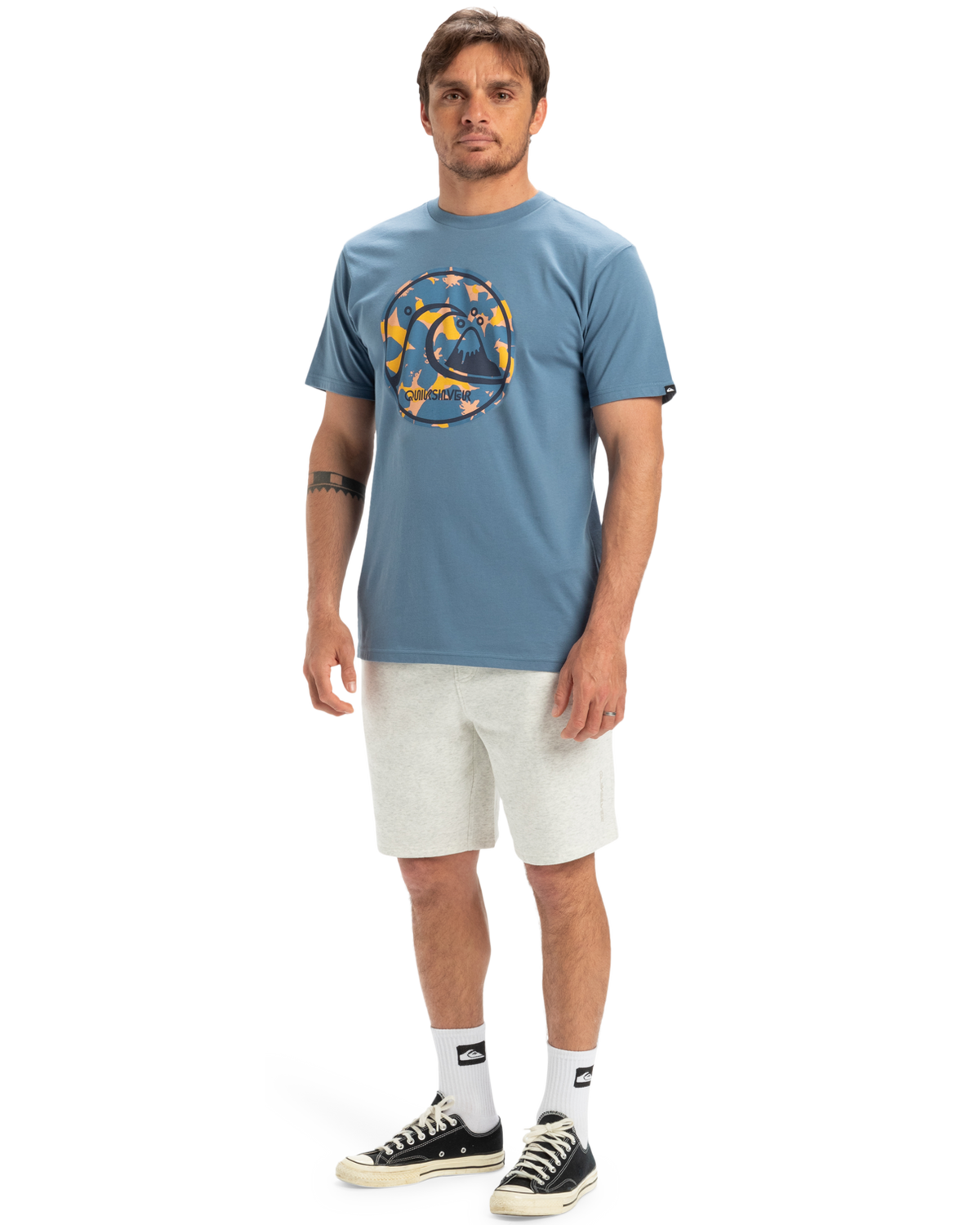 The Quiksilver Mens EVO Bubble Wrapped T-Shirt in Coronet Blue
