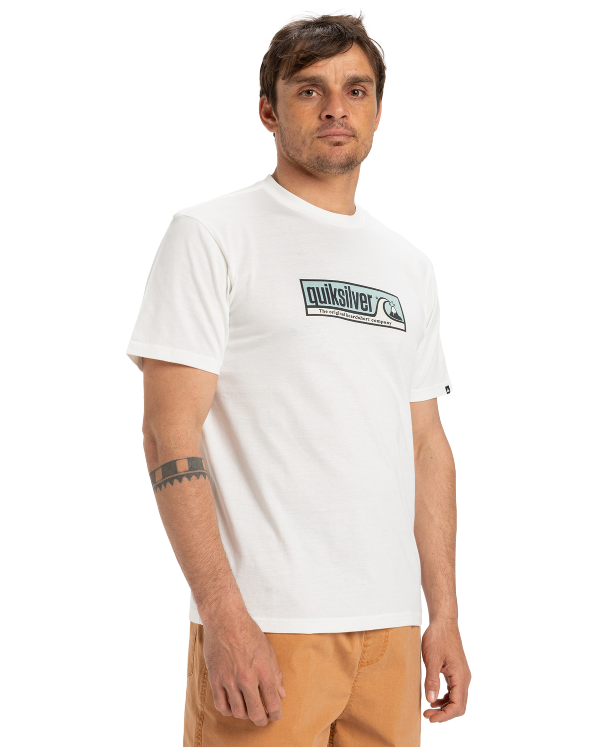 The Quiksilver Mens EVO Endless Type T-Shirt in Snow White