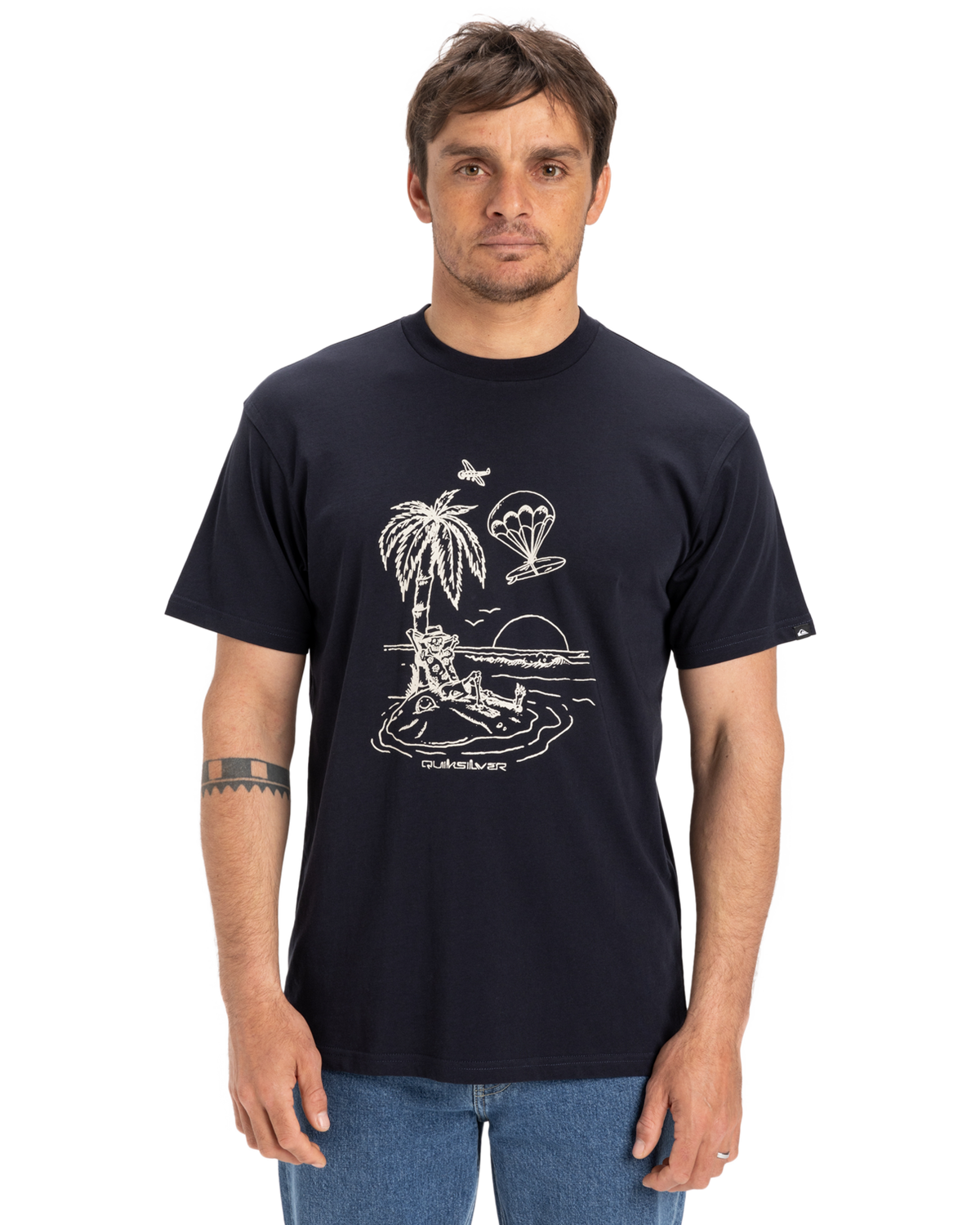 The Quiksilver Mens EV Tuned Out T-Shirt in Dark Navy