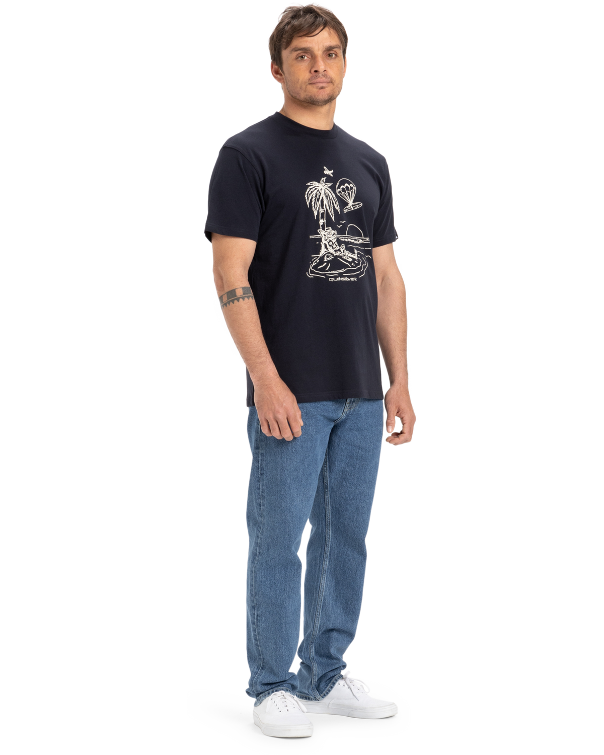 The Quiksilver Mens EV Tuned Out T-Shirt in Dark Navy