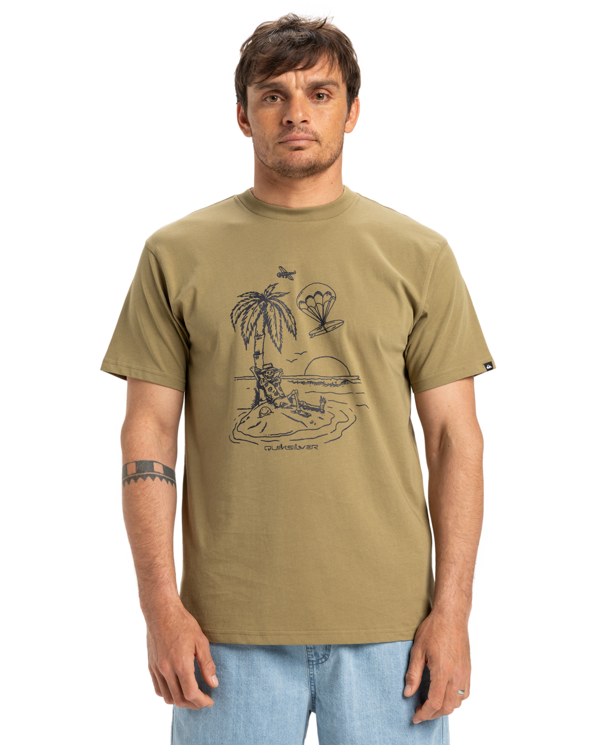 The Quiksilver Mens EV Tuned Out T-Shirt in Aloe