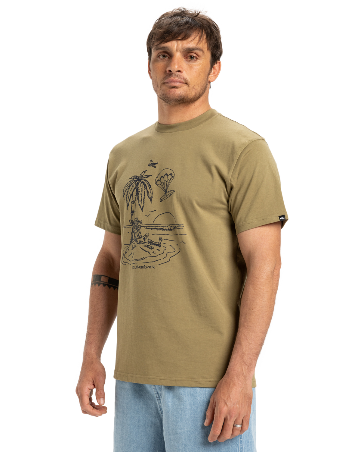 The Quiksilver Mens EV Tuned Out T-Shirt in Aloe