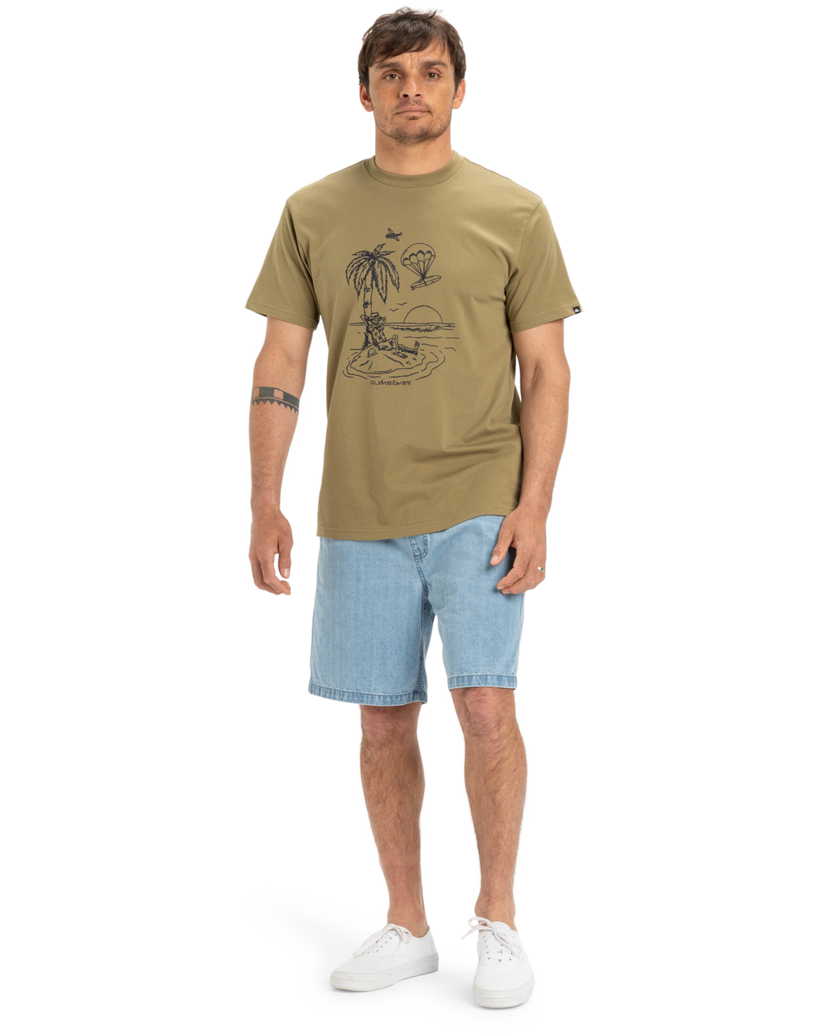 The Quiksilver Mens EV Tuned Out T-Shirt in Aloe