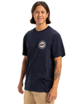 The Quiksilver Mens Circle Back T-Shirt in Dark Navy