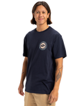 The Quiksilver Mens Circle Back T-Shirt in Dark Navy