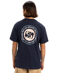 The Quiksilver Mens Circle Back T-Shirt in Dark Navy