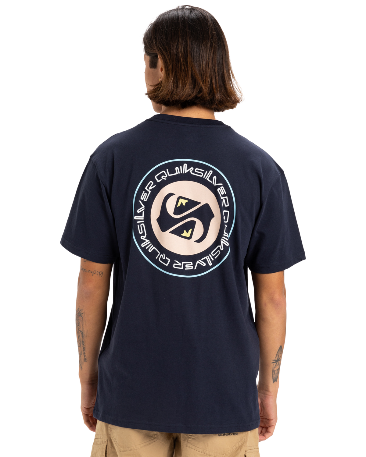 The Quiksilver Mens Circle Back T-Shirt in Dark Navy