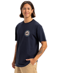 The Quiksilver Mens Circle Back T-Shirt in Dark Navy