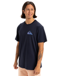 The Quiksilver Mens Window Pane T-Shirt in Dark Navy
