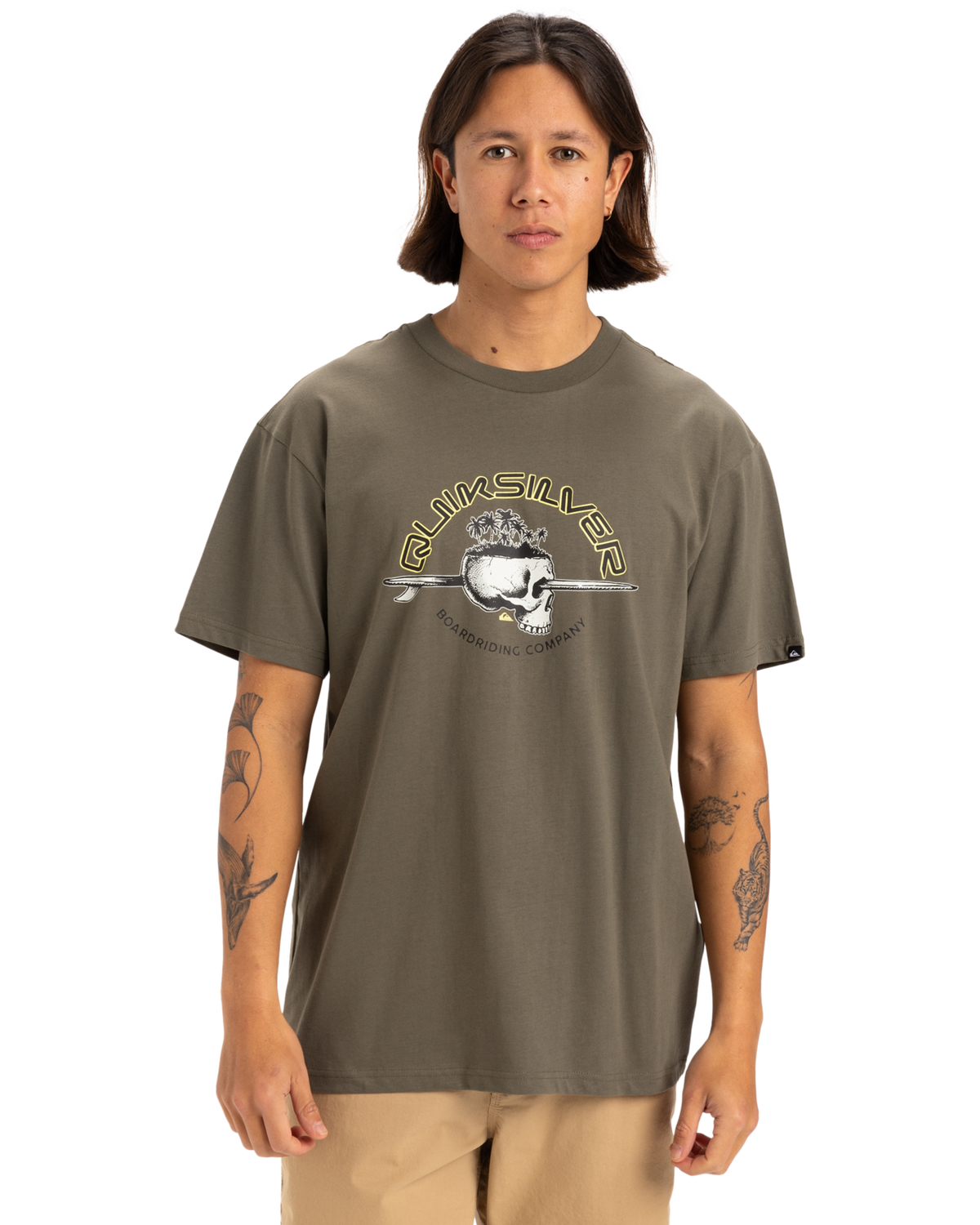 The Quiksilver Mens Skull Lines T-Shirt in Grape Leaf