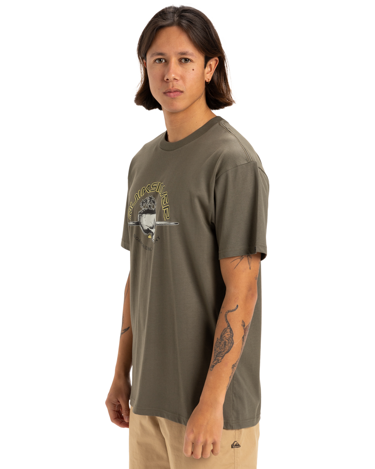 The Quiksilver Mens Skull Lines T-Shirt in Grape Leaf