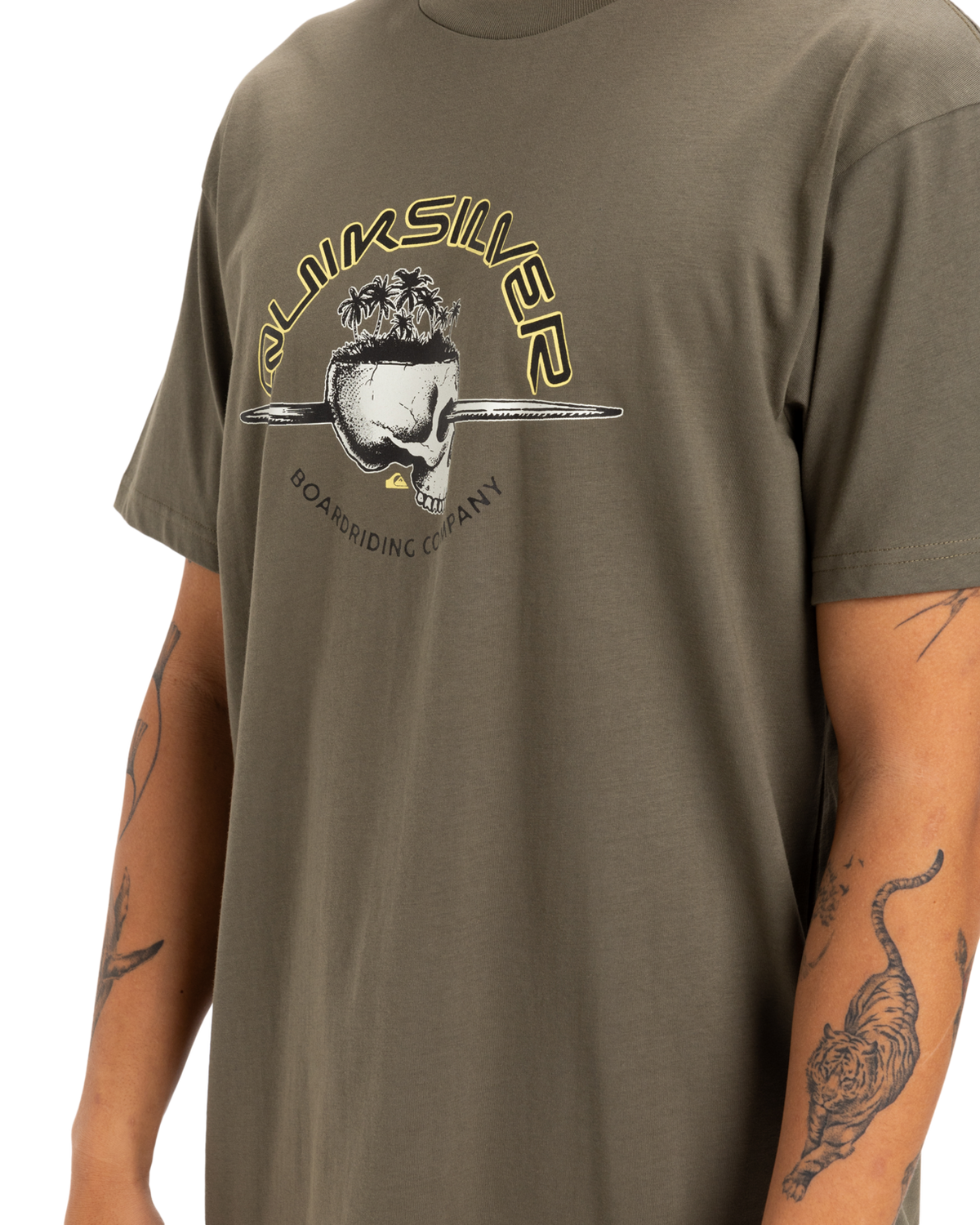 The Quiksilver Mens Skull Lines T-Shirt in Grape Leaf