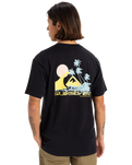 The Quiksilver Mens Palm Lines T-Shirt in Black