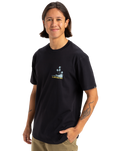 The Quiksilver Mens Palm Lines T-Shirt in Black