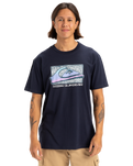The Quiksilver Mens Retro Fade T-Shirt in Dark Navy