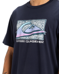 The Quiksilver Mens Retro Fade T-Shirt in Dark Navy