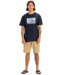 The Quiksilver Mens Retro Fade T-Shirt in Dark Navy