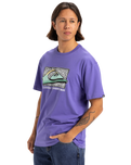 The Quiksilver Mens Retro Fade T-Shirt in Dusted Peri