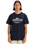 The Quiksilver Mens Typed Out T-Shirt in Dark Navy