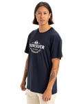 The Quiksilver Mens Typed Out T-Shirt in Dark Navy