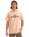 The Quiksilver Mens Typed Out T-Shirt in Peach Parfait