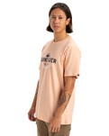 The Quiksilver Mens Typed Out T-Shirt in Peach Parfait