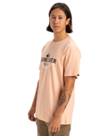 The Quiksilver Mens Typed Out T-Shirt in Peach Parfait