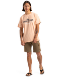 The Quiksilver Mens Typed Out T-Shirt in Peach Parfait